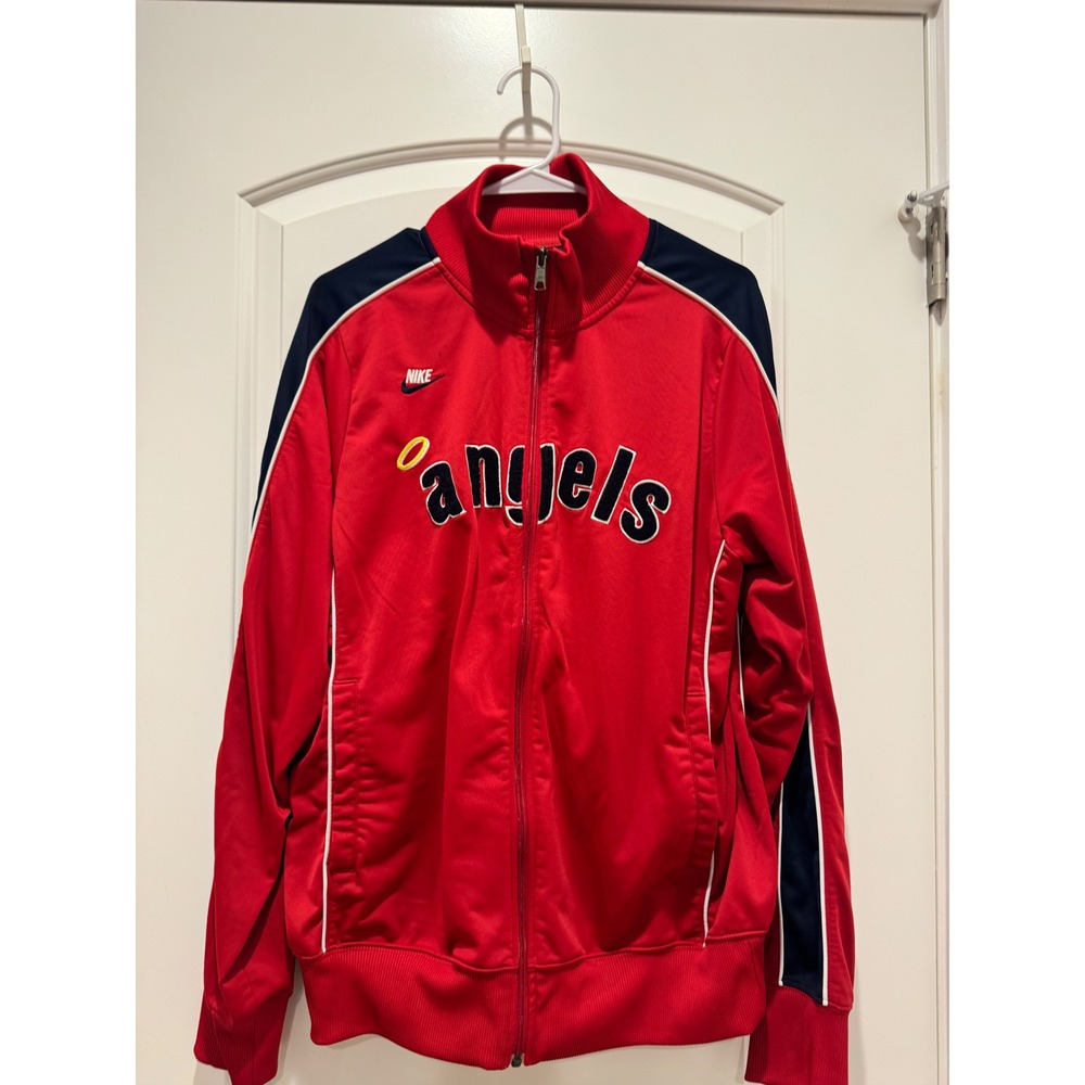 Nike Los Angeles Angels Baseball Track‎ Jacket Red Navy White Men's Large MLB